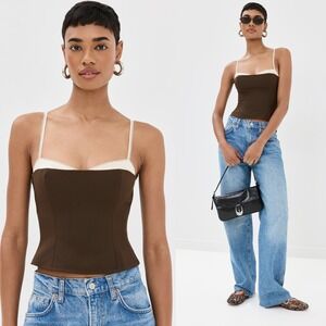 Reformation Melanie Top Cafe Dark Brown Size 6